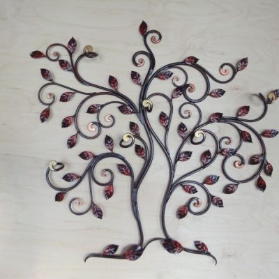 Attaccapanni decorativo a parete in ferro battuto albero della vita - ART BF COLORE F FRB