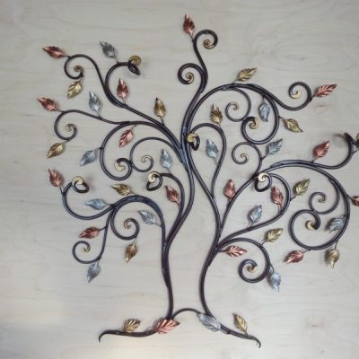 Attaccapanni decorativo a parete in ferro battuto albero della vita - ART BF COLORE E FRB