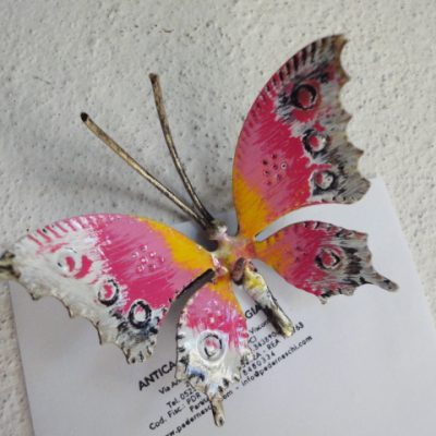 FARFALLA IN FERRO BATTUTO cm 8 x 5 - ART F 104 FR - colore n.19