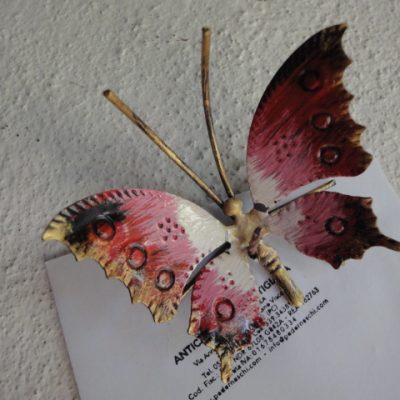 FARFALLA IN FERRO BATTUTO cm 8 x 5 - ART F 104 FR - colore n. 10