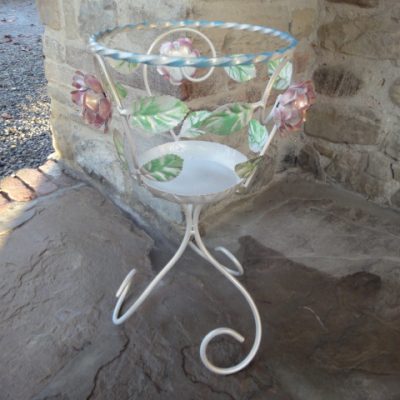 Porta vaso in ferro battuto ( colonna 1 posto con rose )- ART P 033 FR PED -