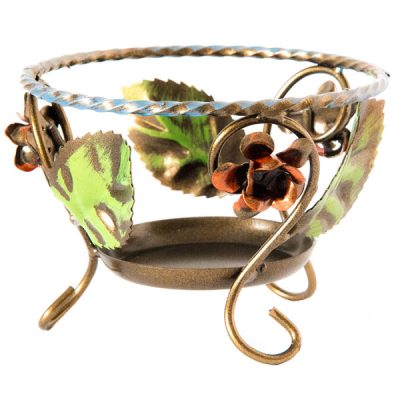 Porta vaso in ferro battuto ( da appoggio con rose diametro 13 cm ) - ART P 051 FR PED -