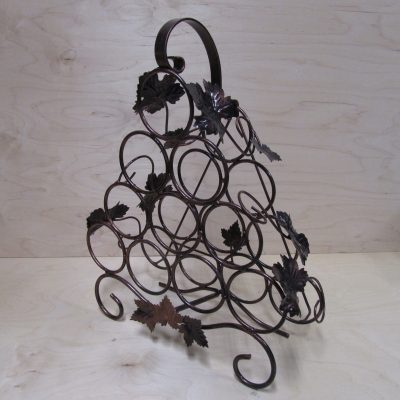 Cantinetta porta bottiglie in ferro battuto piramide 10 posti – ART B 33 NR FER –