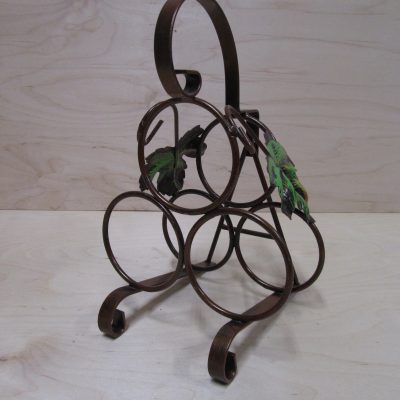 Cantinetta porta bottiglie in ferro battuto piramide 3 posti – ART B 39 POL FER –