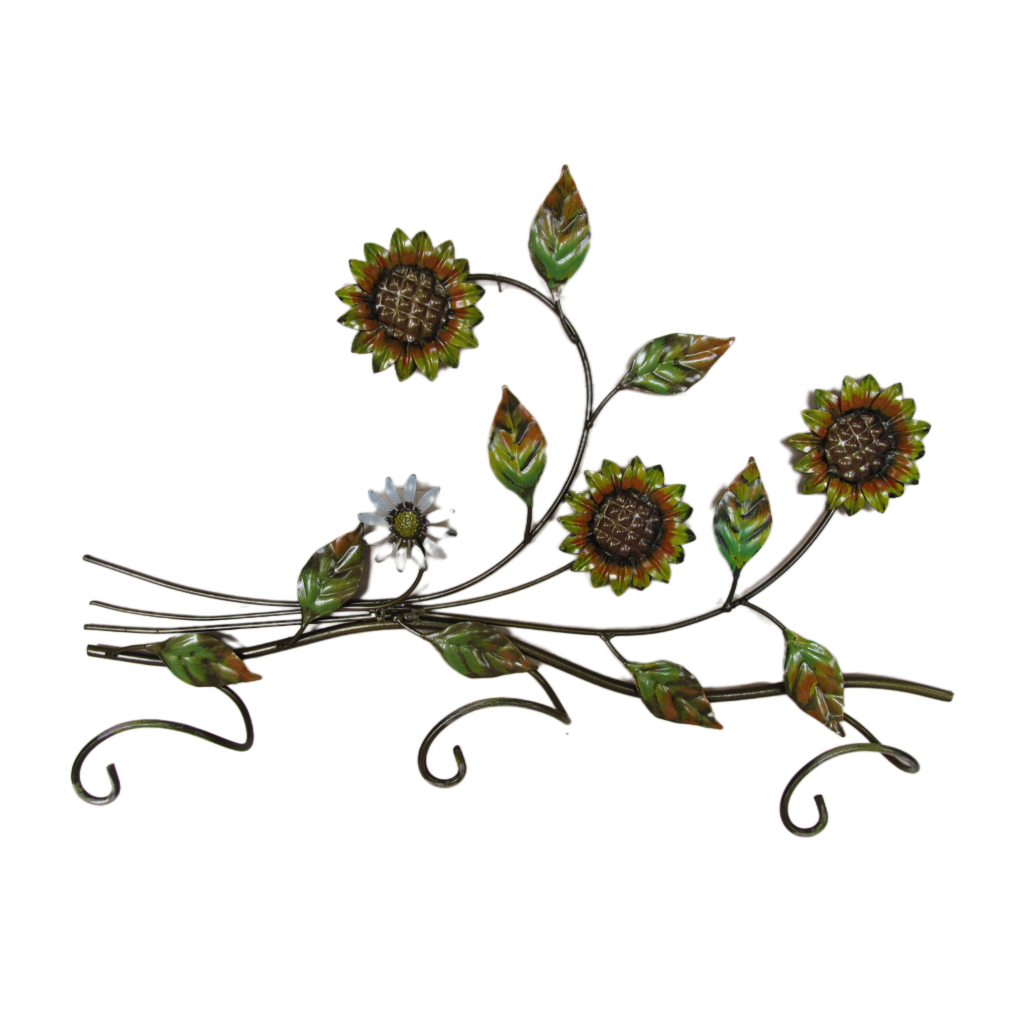 Appendiabito a parete 3 posti con girasoli in ferro battuto - ART P 0 107 PED - - immagine 4