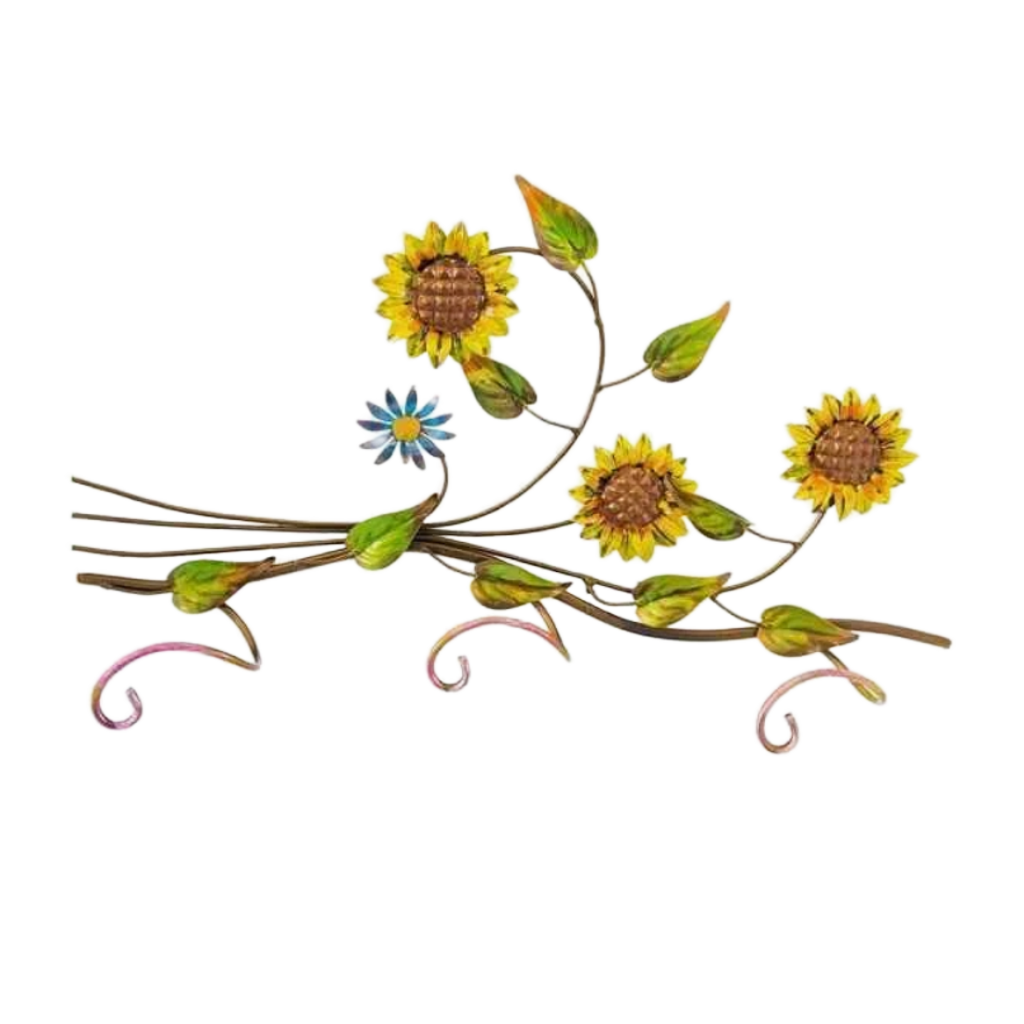 Appendiabito a parete 3 posti con girasoli in ferro battuto - ART P 0 107 PED -