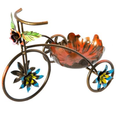 Triciclo centro tavola in ferro battuto, porta candela, svuota tasche, porta bottiglia -  ART 004 FER PED -