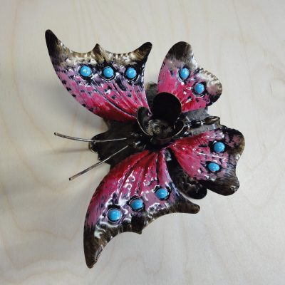 Farfalla porta candela in ferro battuto – ART F 107 PED – Colore n 25