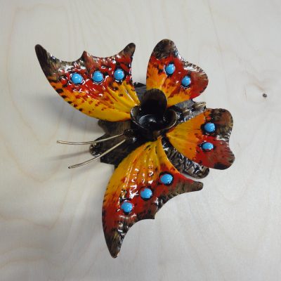 Farfalla porta candela in ferro battuto - ART F 107 PED - Colore n 23