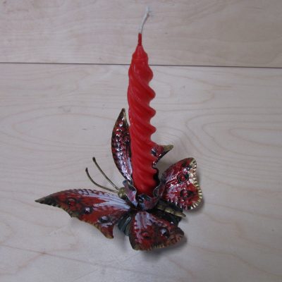 Farfalla porta candela in ferro battuto – ART F 107 PED – Colore n 40