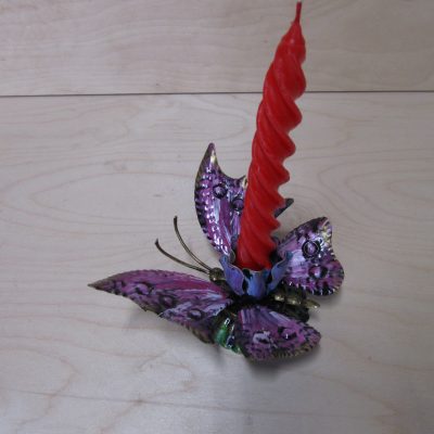 Farfalla porta candela in ferro battuto – ART F 107 PED – Colore n 41