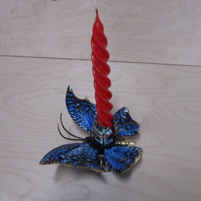 Farfalla porta candela in ferro battuto – ART F 107 PED – Colore n 42