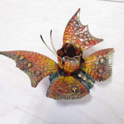 Farfalla porta candela in ferro battuto – ART F 107 PED – Colore n 38