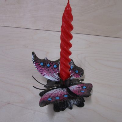 Farfalla porta candela in ferro battuto – ART F 107 PED – Colore n 27