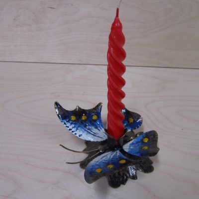 Farfalla porta candela in ferro battuto – ART F 107 PED – Colore n 01