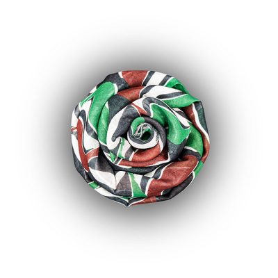 Foulard in fibra di bamboo - ART Tribale Green stampa digitale -
